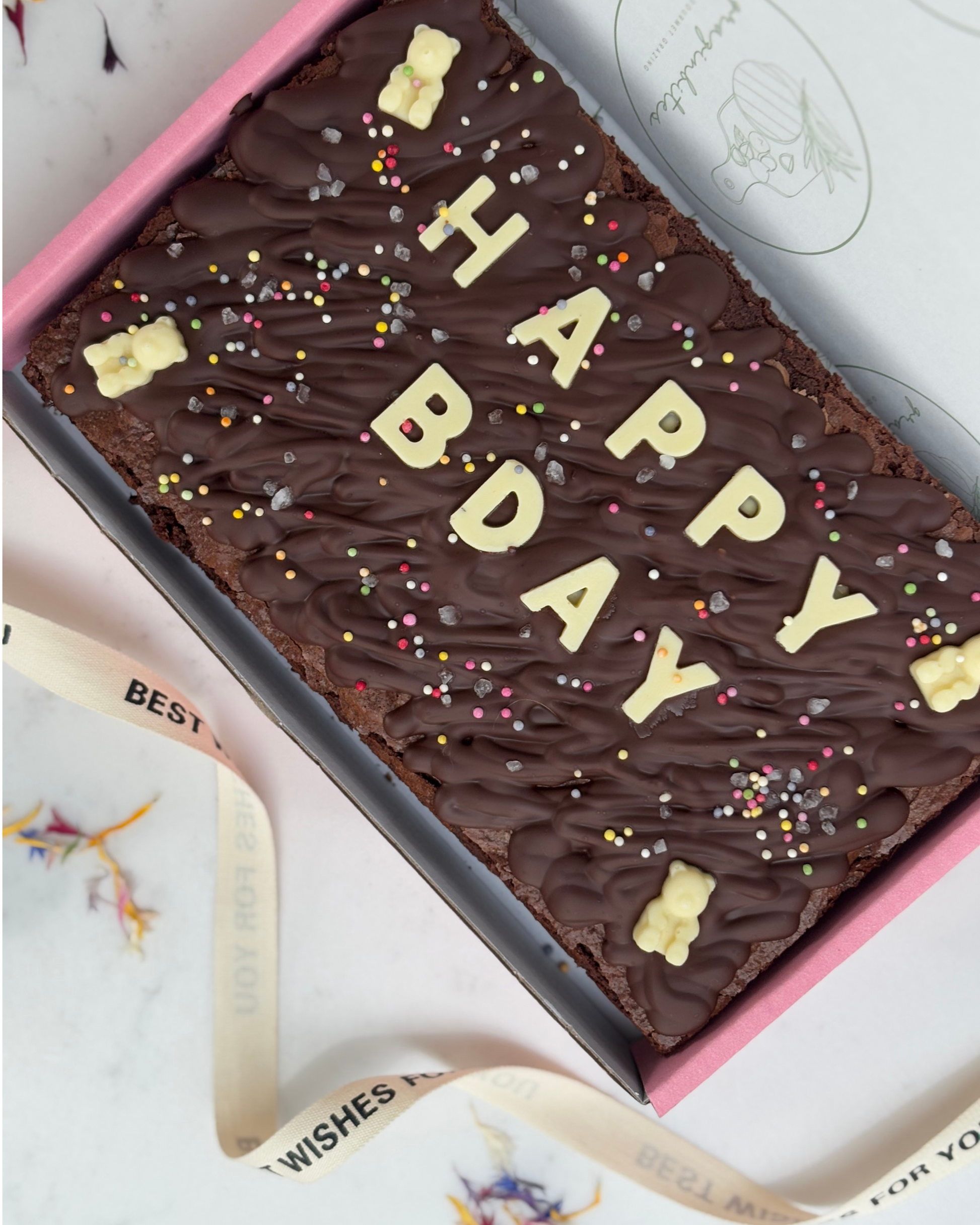 Happy Birthday Brownie Slab