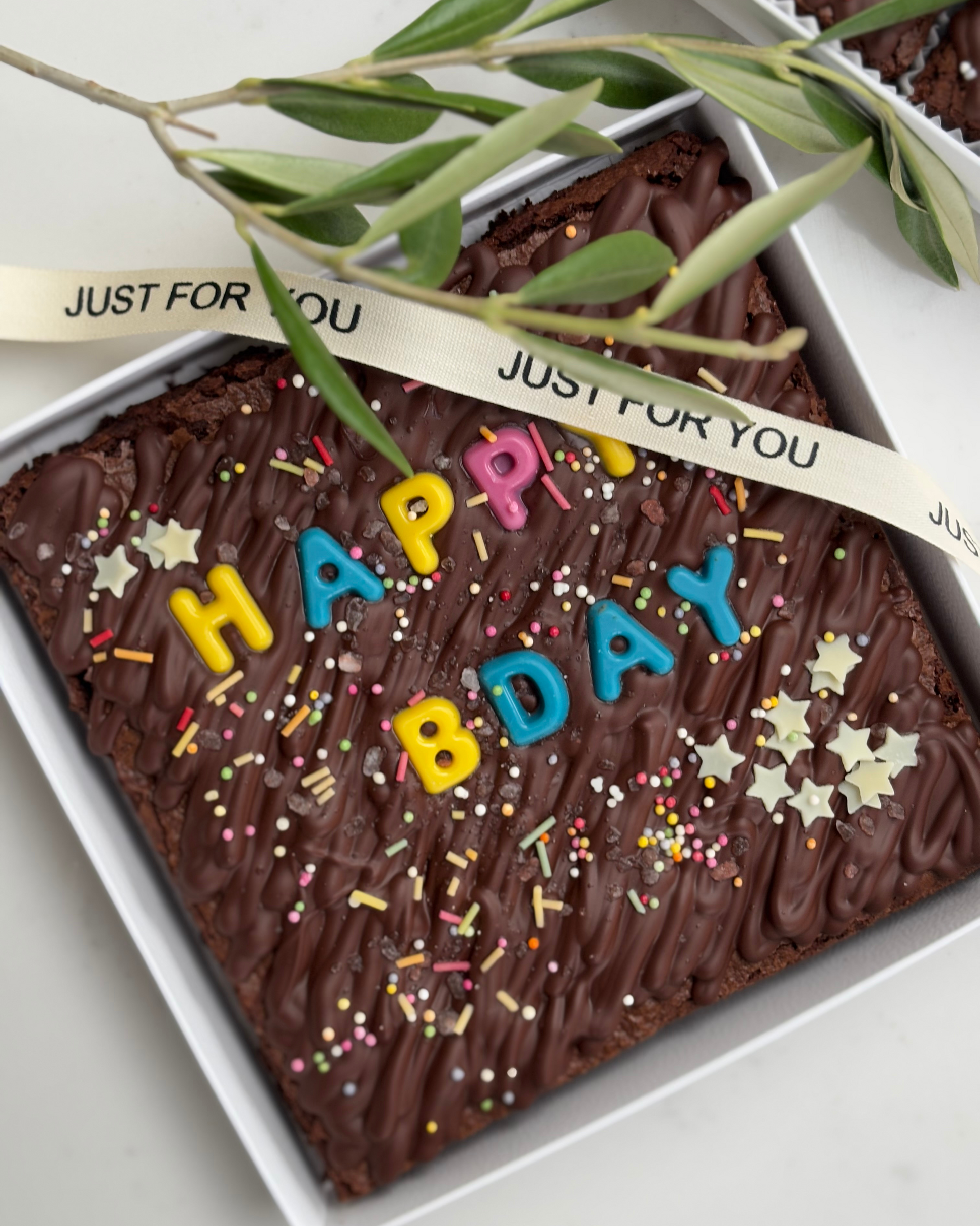 Happy Birthday Mini Brownie Slab