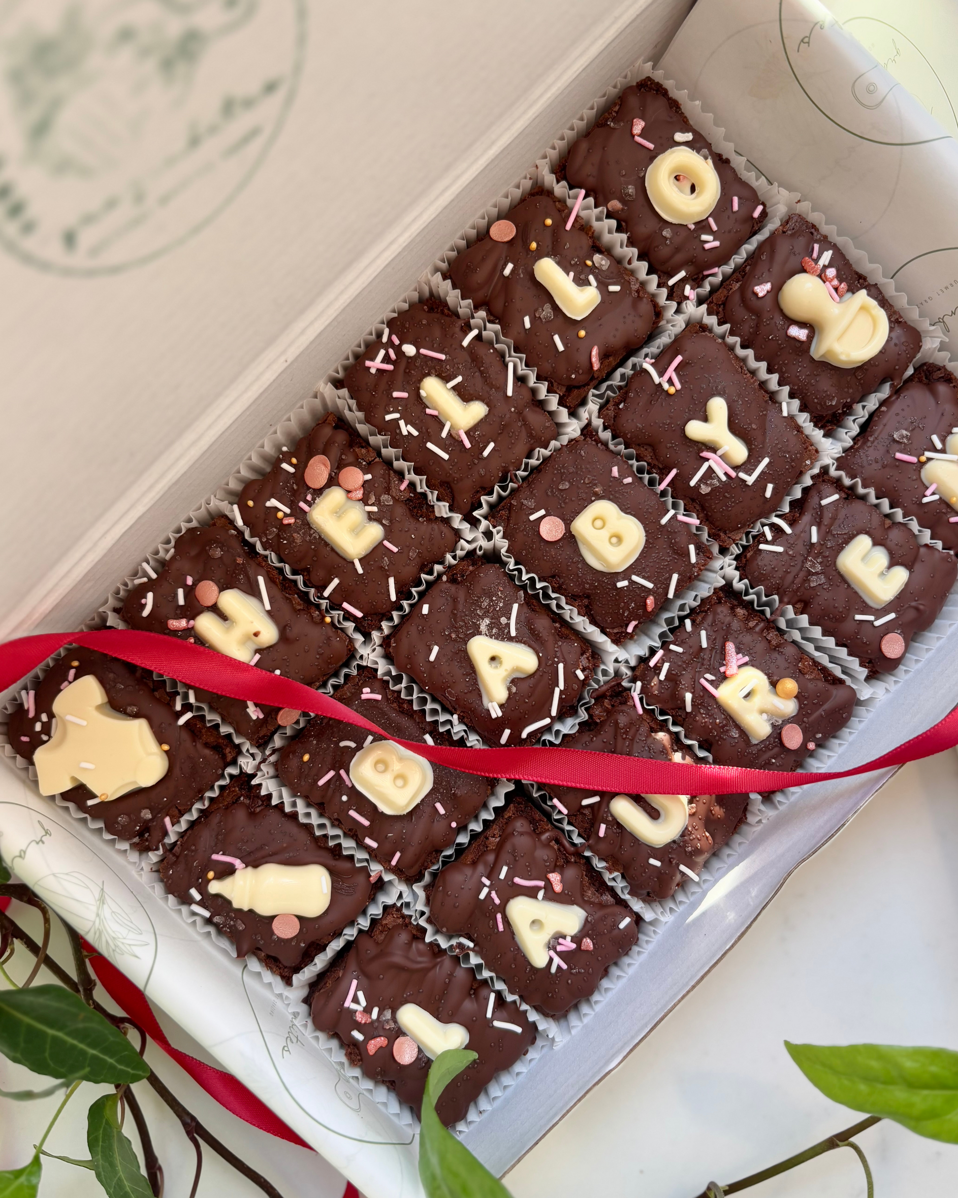 Hello Baby Name Brownies