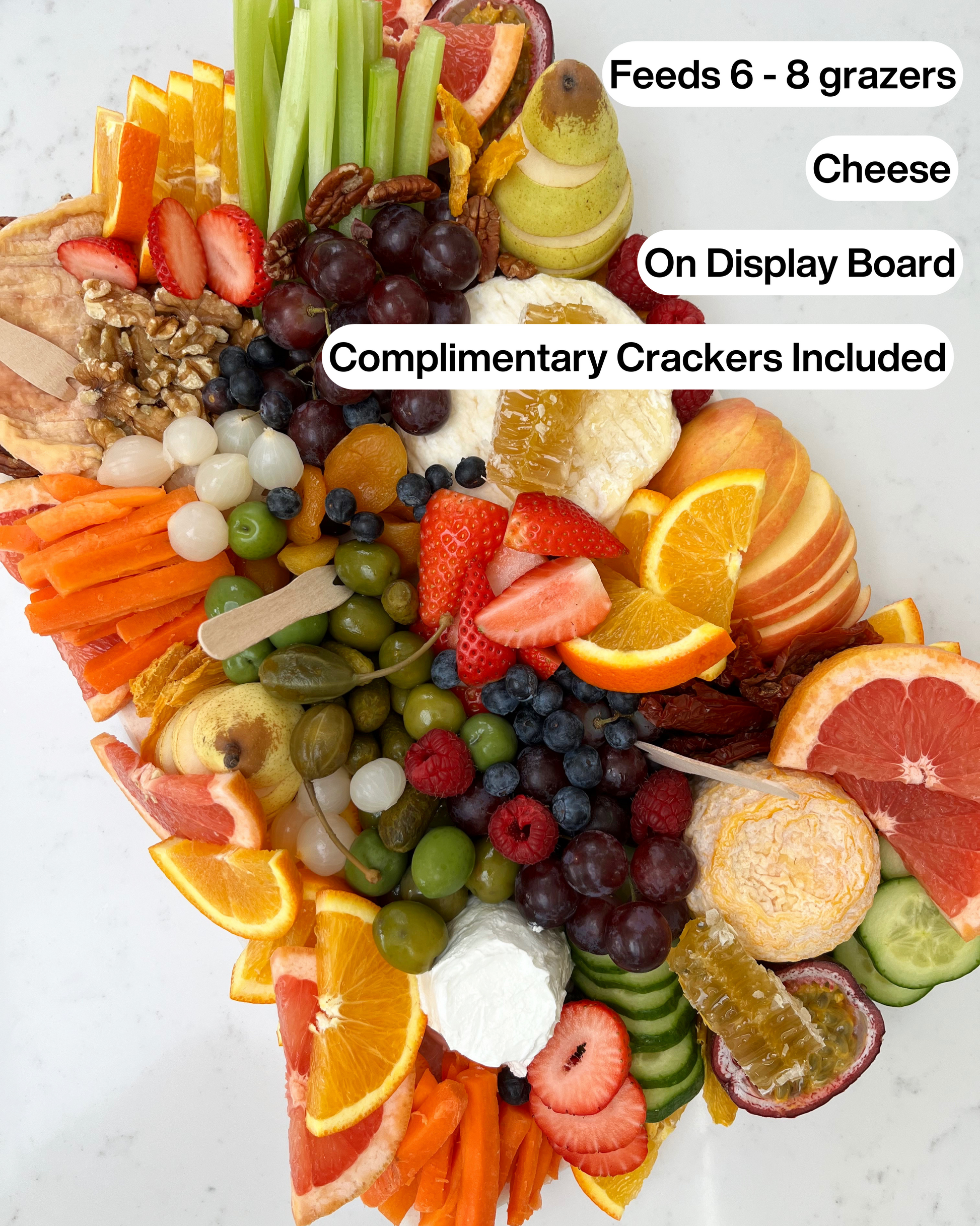 Cheese and Crudités grazing board platter feeds 6 to 8