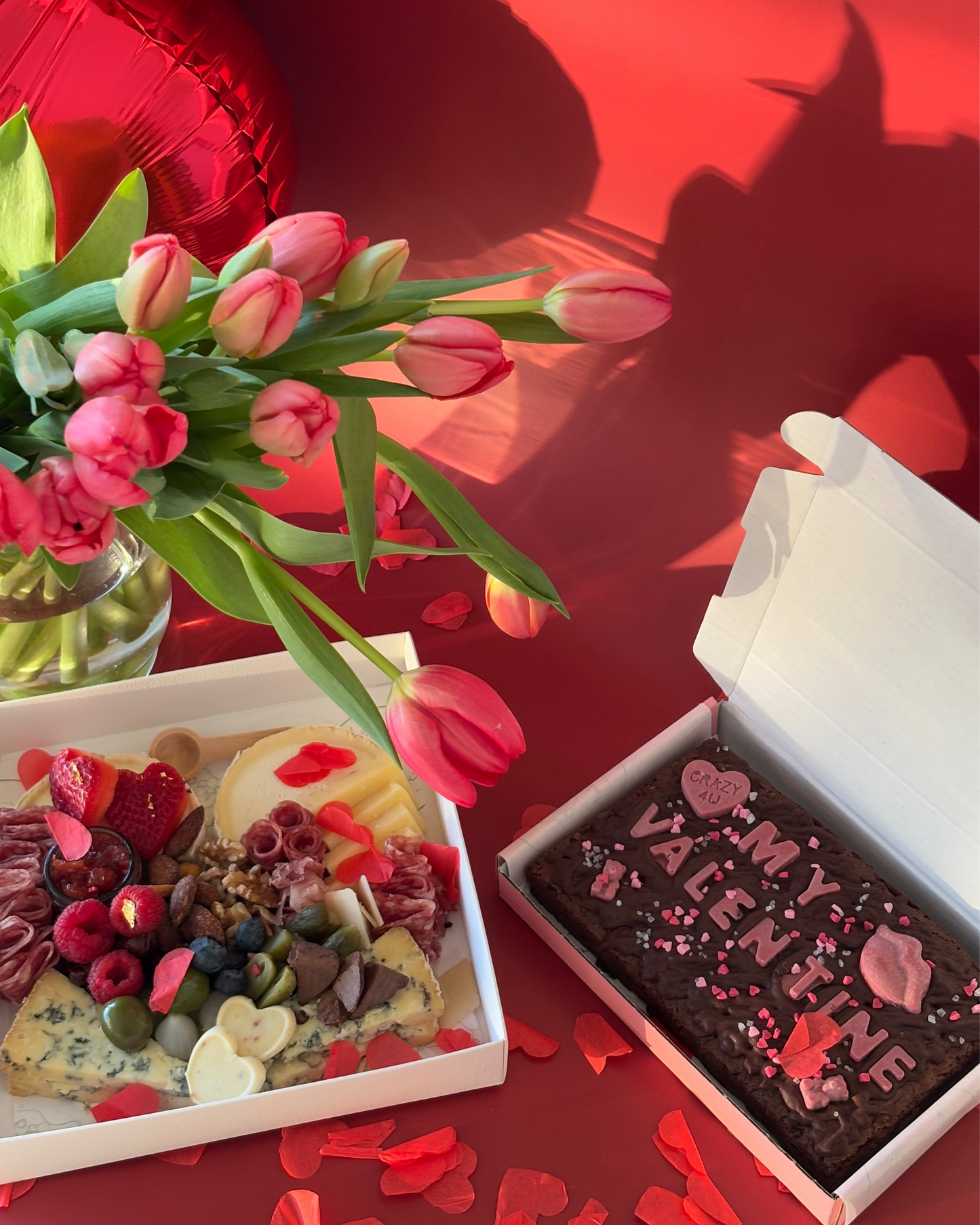 Heart-Shaped Cheese Grazer & Personalised Fudgy Brownie Bundle