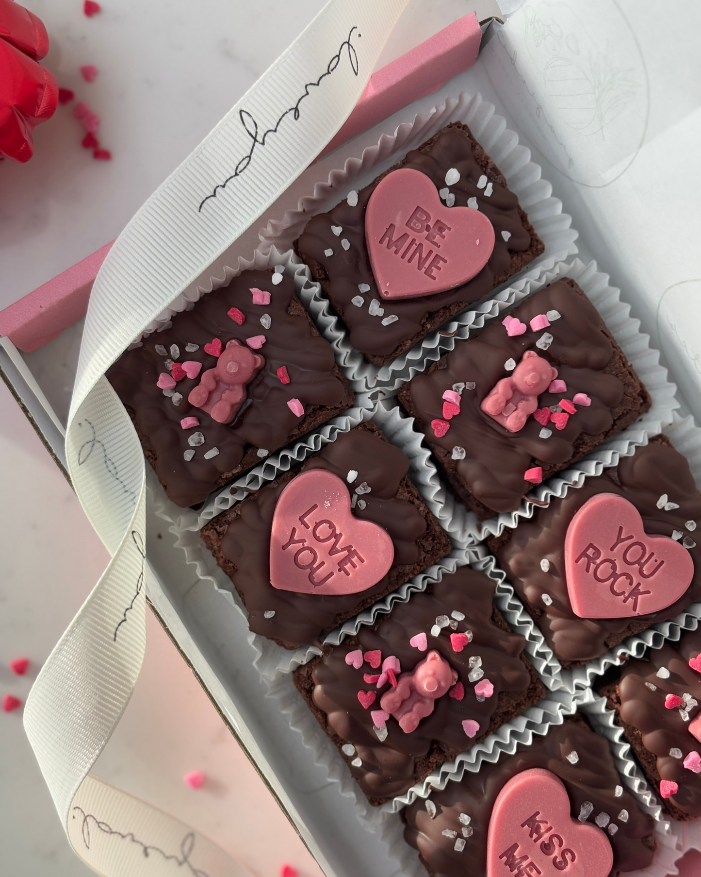 Valentine's Day Brownies Conversational Hearts Edition