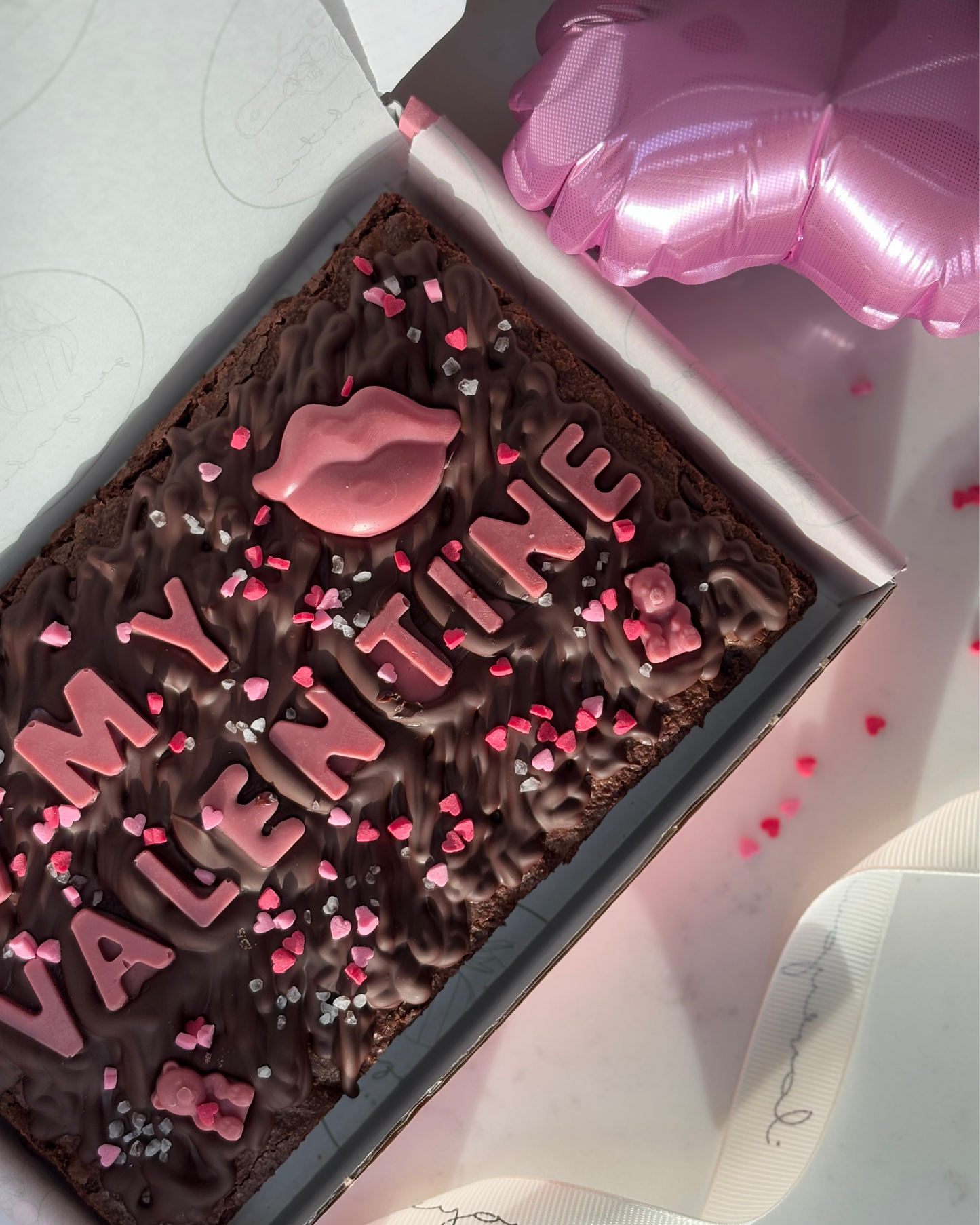 Valentine's Day Personalised Custom Brownie Slab