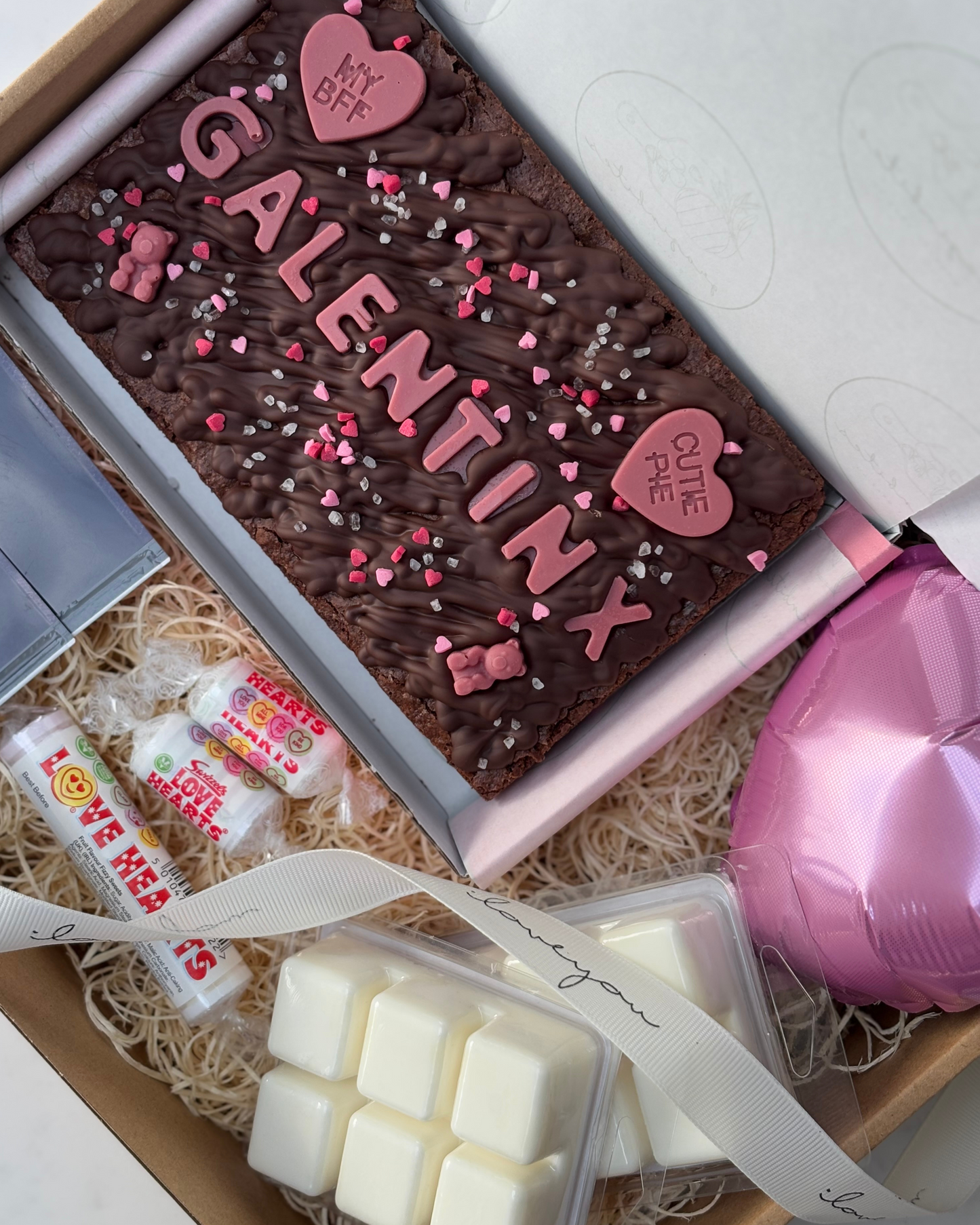 The Valentine's Day Personalised Brownie Slab & Wax Melts Gift Box