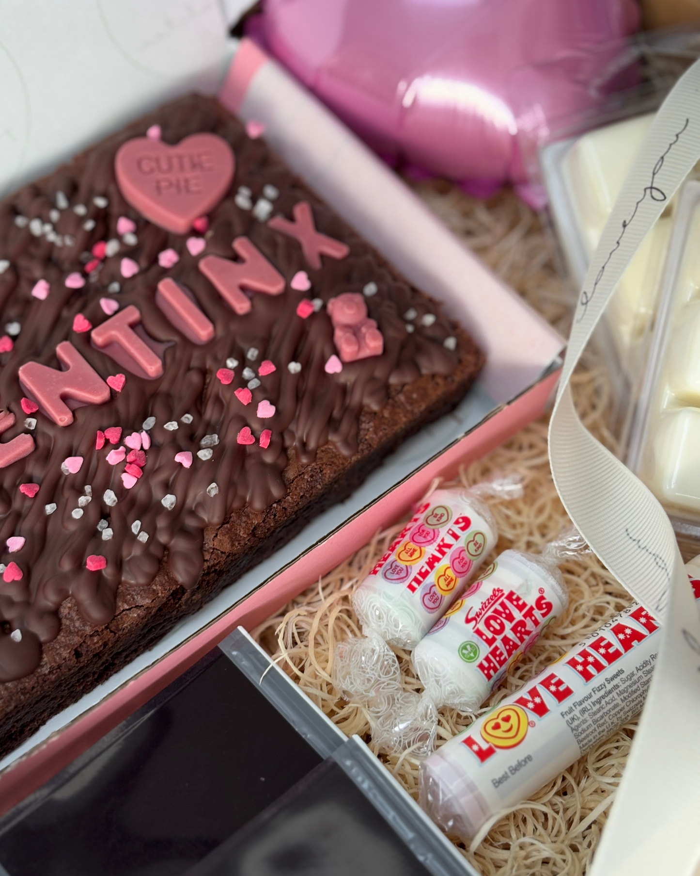 The Valentine's Day Personalised Brownie Slab & Wax Melts Gift Box