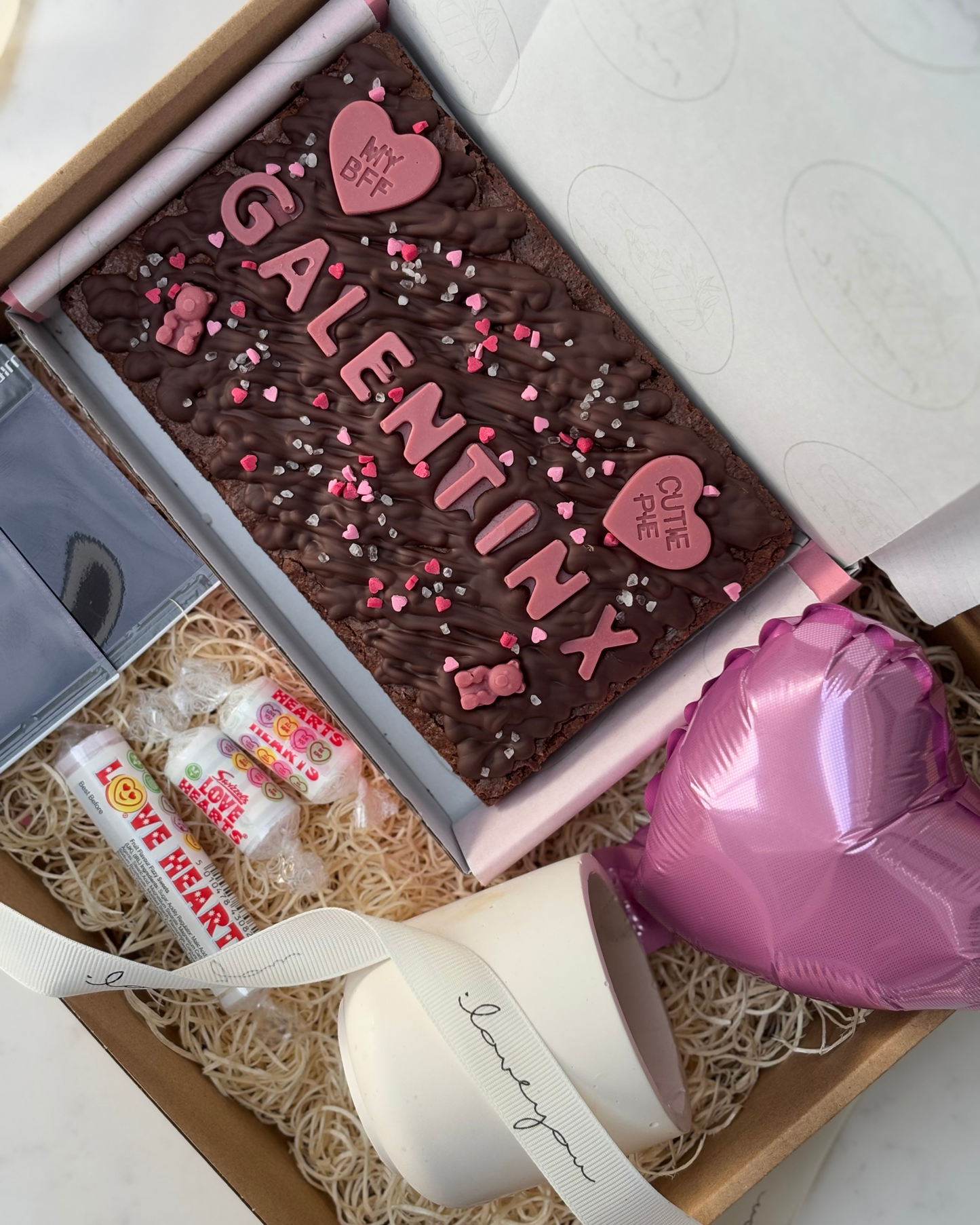 The Signature Valentine’s Day Personalised Brownie Slab & Candle Gift Box