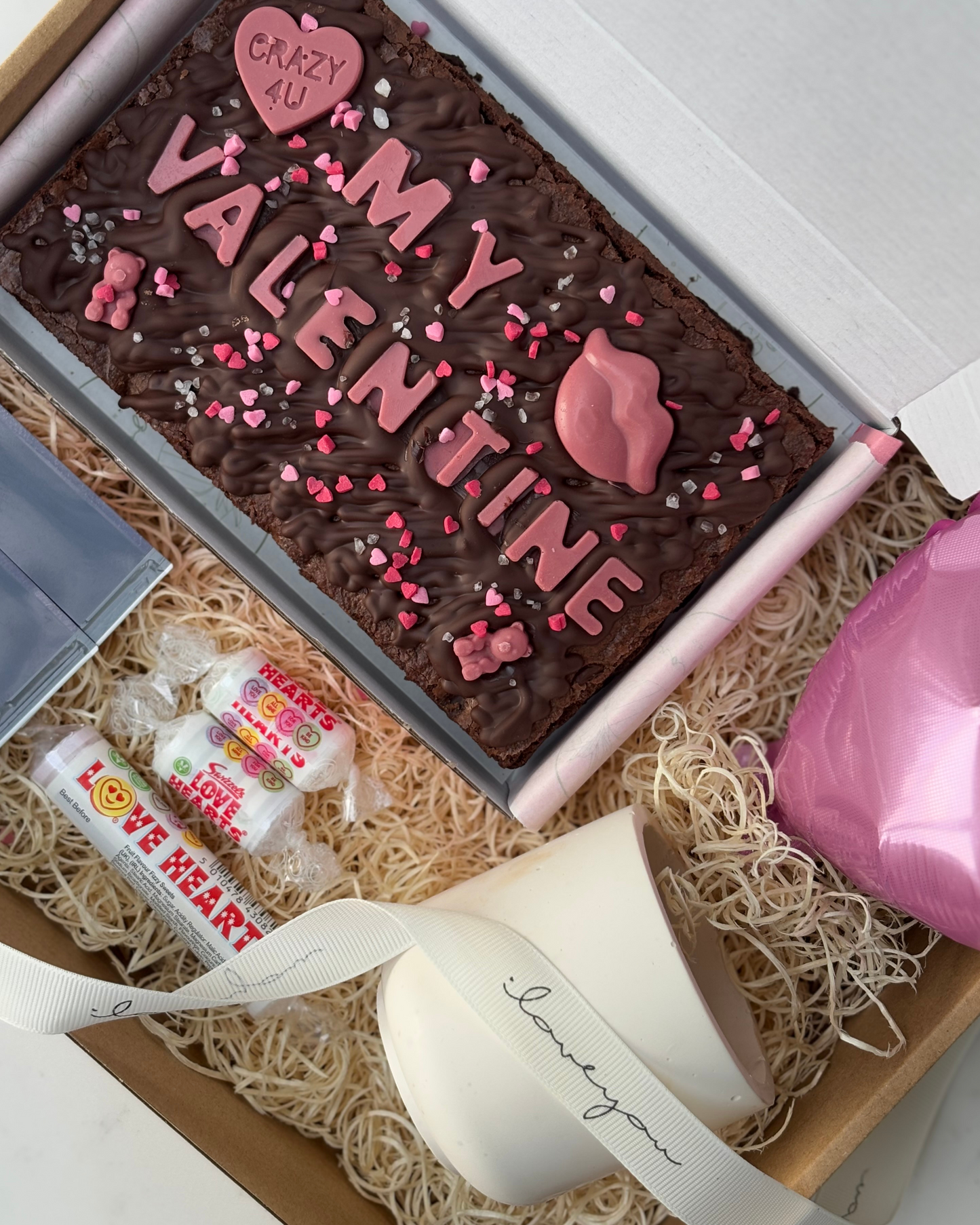 The Signature Valentine’s Day Personalised Brownie Slab & Candle Gift Box