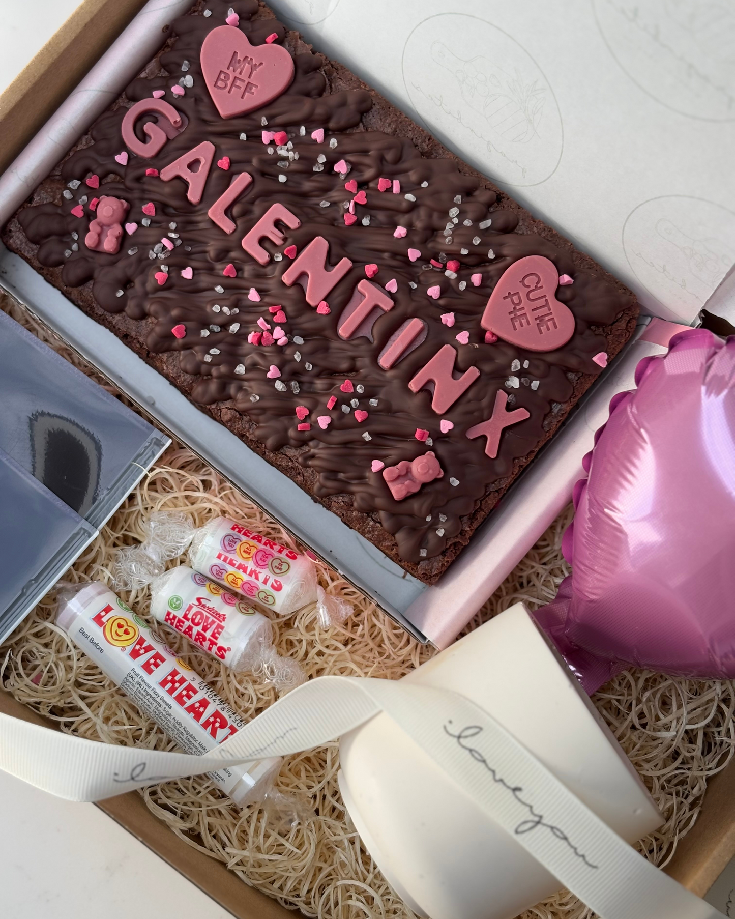 The Signature Valentine’s Day Personalised Brownie Slab & Candle Gift Box