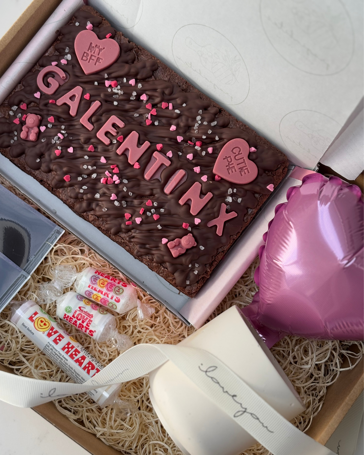 The Signature Valentine’s Day Personalised Brownie Slab & Candle Gift Box