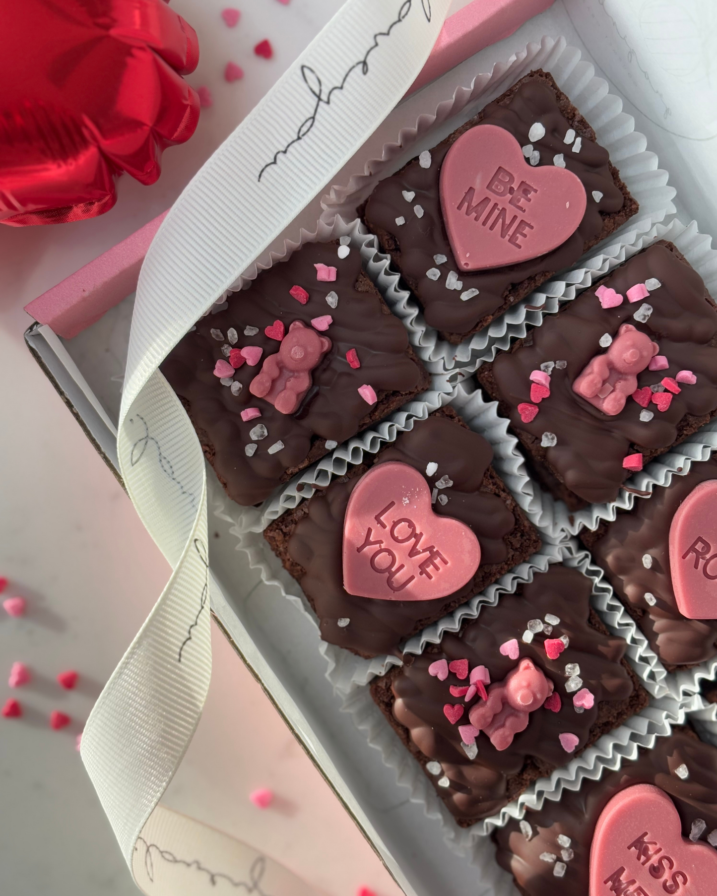 Valentine's Day Brownies Conversational Hearts Edition