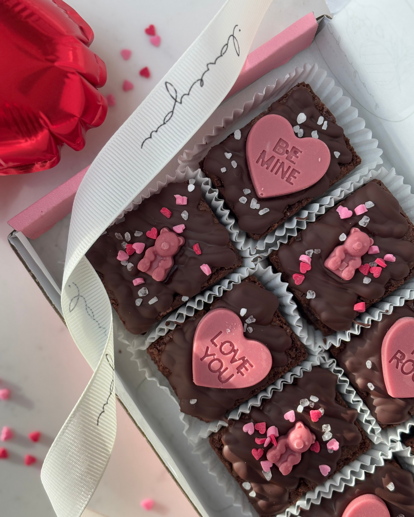 Valentine's Day Brownies Conversational Hearts Edition