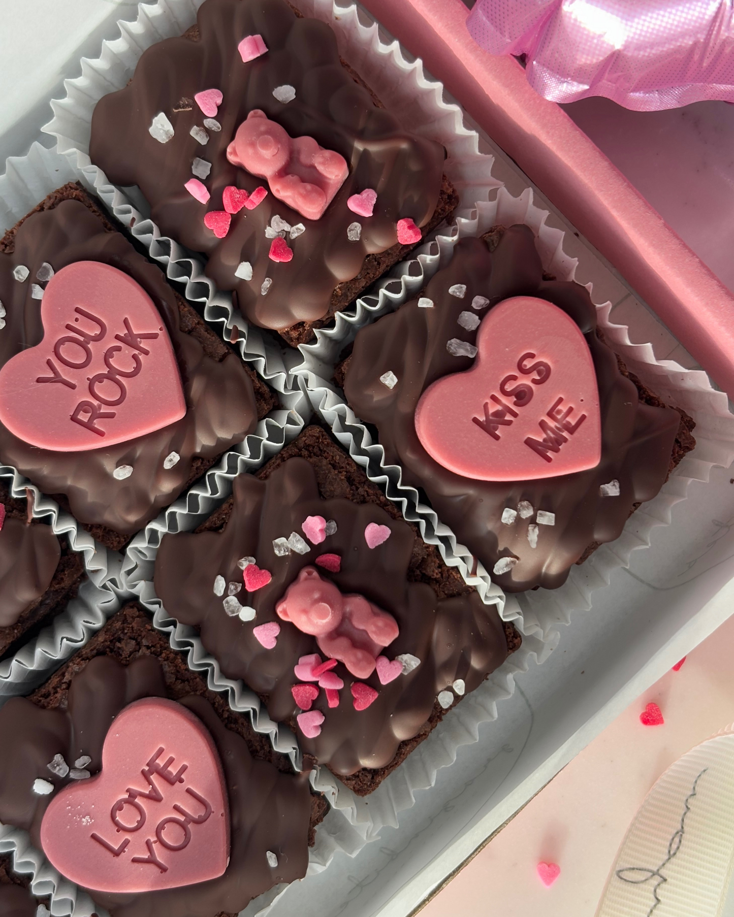 Valentine's Day Brownies Conversational Hearts Edition