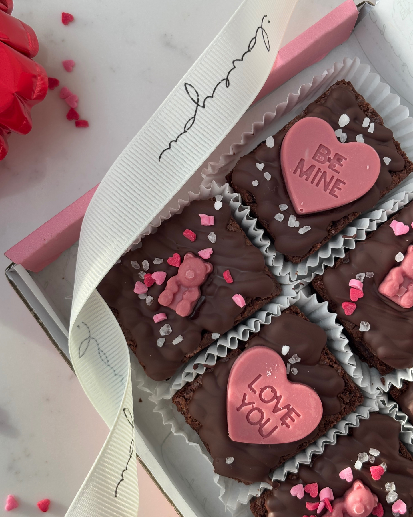 Valentine's Day Brownies Conversational Hearts Edition