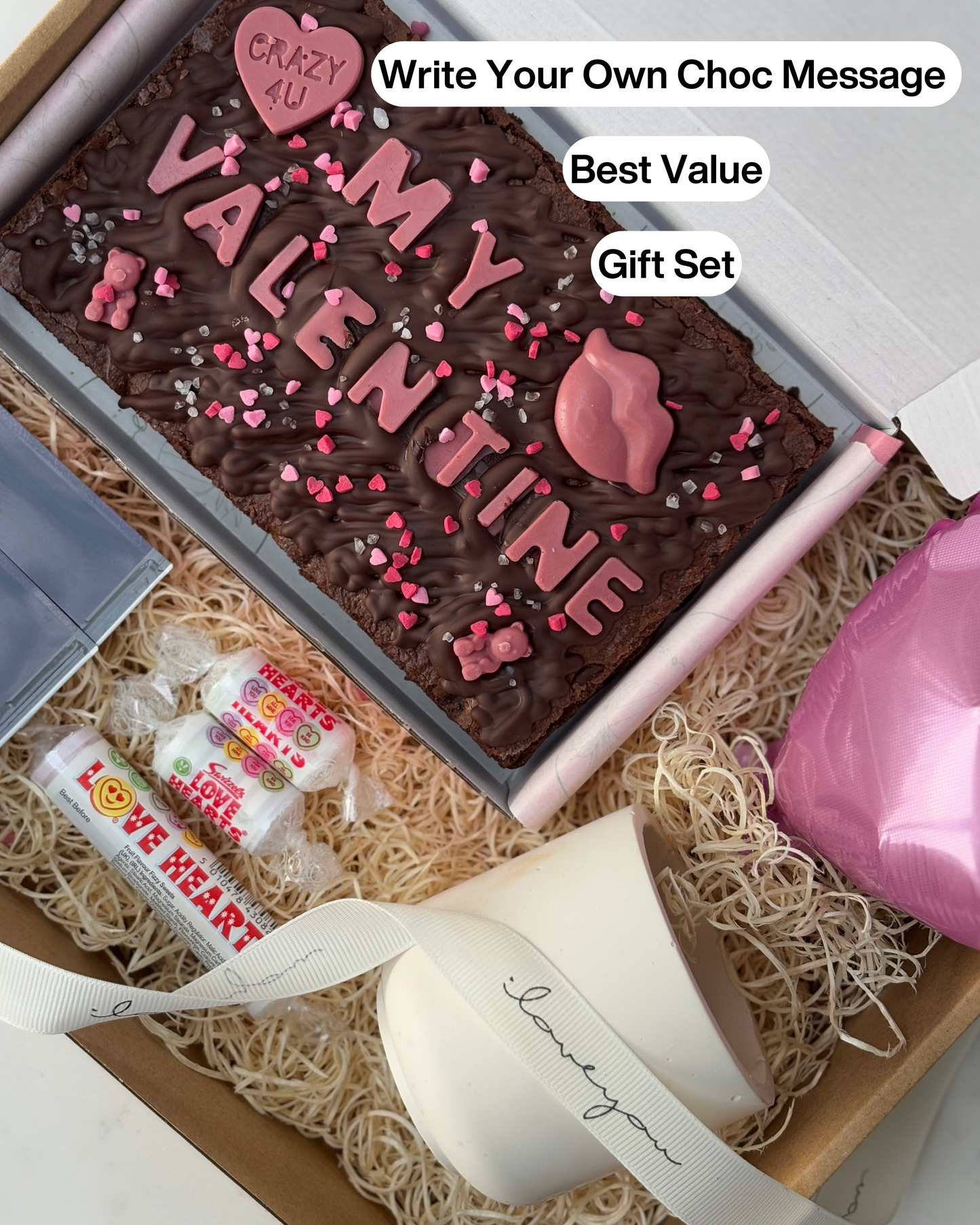 The Signature Valentine’s Day Personalised Brownie Slab & Candle Gift Box