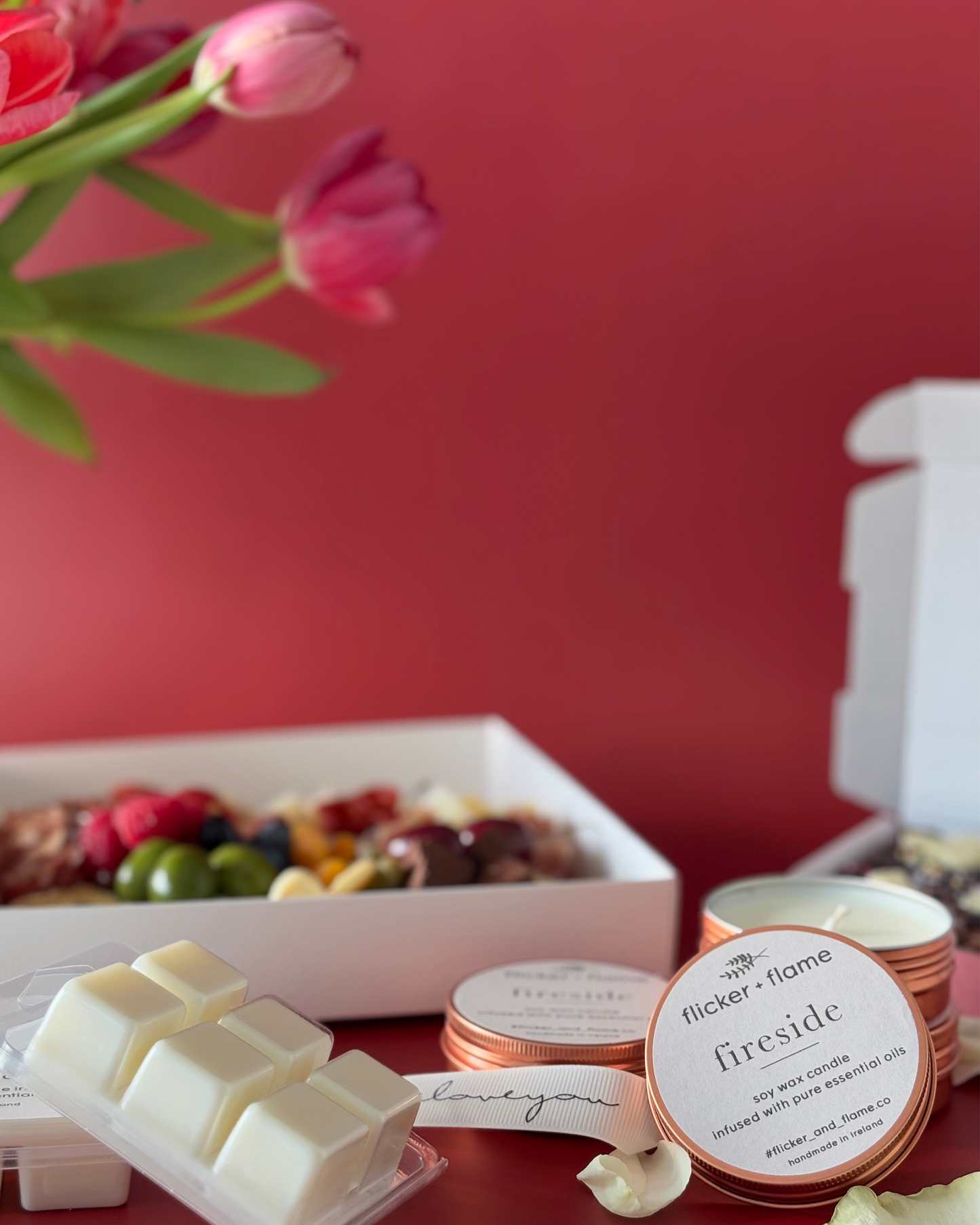 The Valentine's Day Personalised Brownie Slab & Wax Melts Gift Box