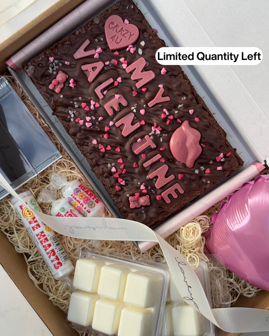 The Valentine's Day Personalised Brownie Slab & Wax Melts Gift Box