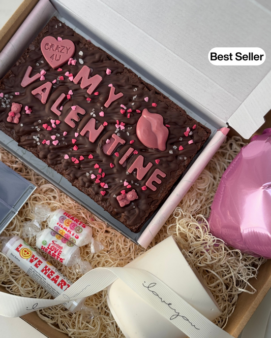 The Signature Valentine’s Day Personalised Brownie Slab & Candle Gift Box