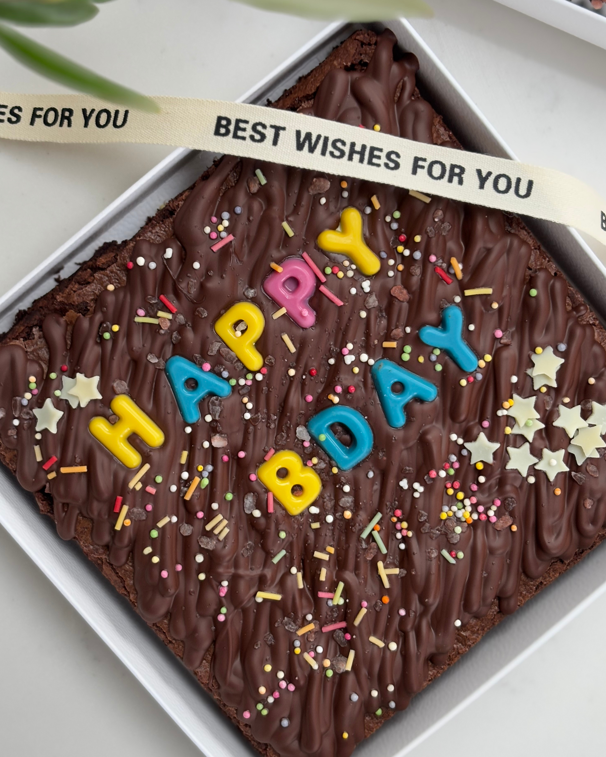 Happy Bday Mini Brownie Slab