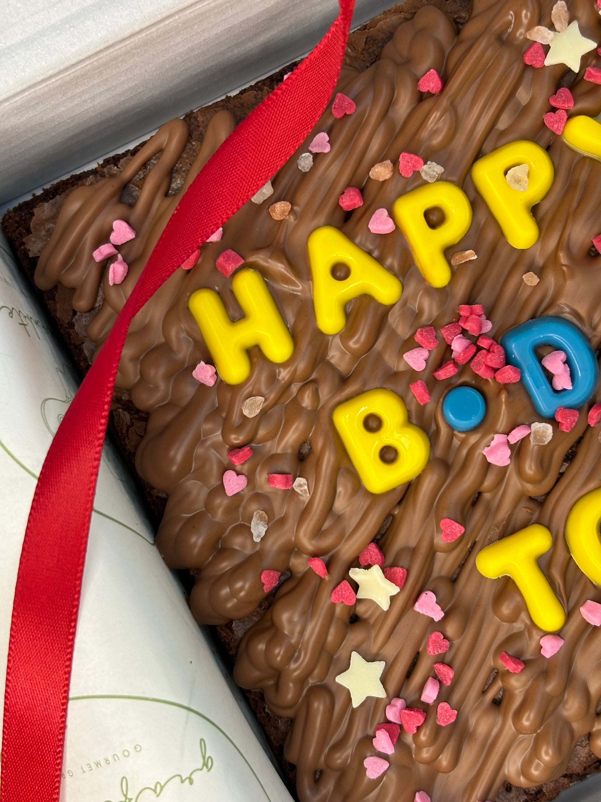 Personalised Happy Birthday Brownie Slab delivered across Ireland